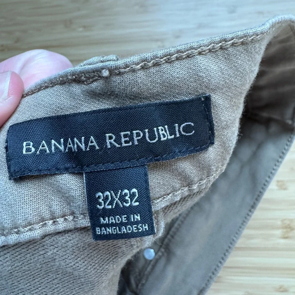 Banana‎ Republic Mens 32x32 Khaki Brown 5-Pocket Chino Traveler Pants 1620338